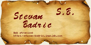 Stevan Badrić vizit kartica